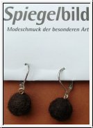 Braune Filz Kuller Ohrhnger von Spiegelbild 3 cm