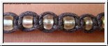 Fuband Makramee mit durchsichtigen, africanischen Perlen zum binden 23 cm