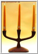 Rustikaler Kerzenleuchter aus Metall, brniert 17 cm