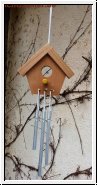 Mini Windspiel mit Klangspiel Vogelhuschen natur 8,5 x 20 cm