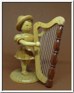 Blank Musiker mit groer Harfe natur 6,5 cm