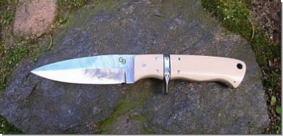 Nr.94/107eh Damastmesser mit Griff aus Micarta