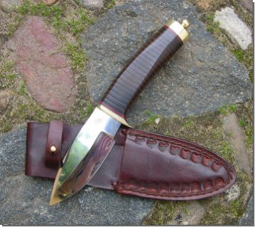 Nr.103/110eh Messer mit Griff aus Lederscheiben
