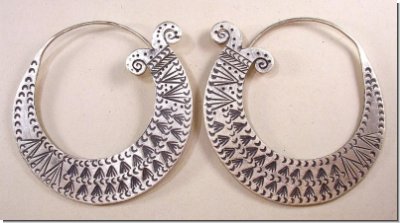 GROE Silberne KREOLEN im Antik Style 5 cm
