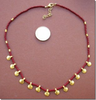 Collier, EL DORADO gold/ bordeaux 42 cm + 4 cm Verlngerung