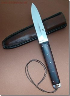 Schlichtes Messer mit Griff aus Wsteneisenholz, Nr.196eh