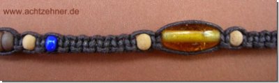 Fuband Makramee mit verschiedenen Perlen zum binden 22,5 cm