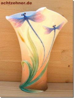 Dragonfly design, Vase von Franz Porzellan 19,5 cm