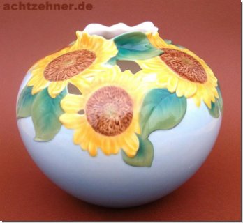 Sunflower design, Kugelvase von Franz Porzellan 16,5 cm