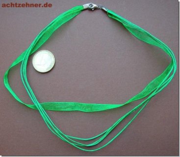 Band fr Anhnger aus Stoff & Organza in grn 44 + 5 cm