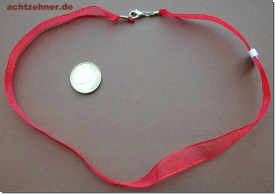 Band fr Anhnger aus Organza in rot 50 cm