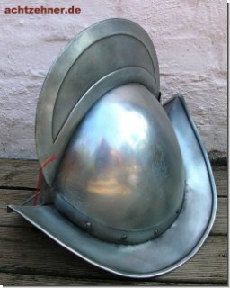 Spanischer Helm aus echtem Rstungsstahl 15. Jh. 35 x 35 x 28 cm