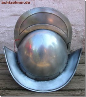 Spanischer Helm aus echtem Rstungsstahl 15. Jh. 35 x 35 x 28 cm