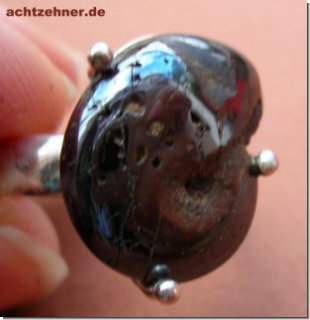 Silberner Ring mit Ammonit 18 mm