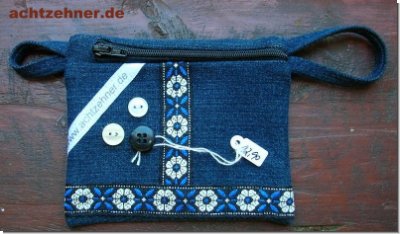 Kleines Utensilientschchen blau Denim 11 x 13 cm