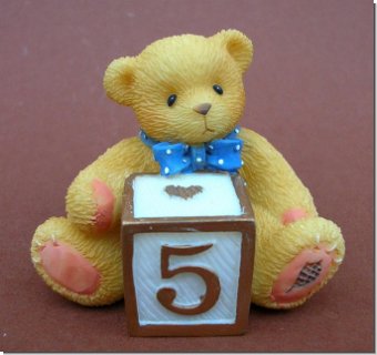 Zahl 5,  Cherished Teddies 4,5 cm