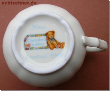 Nina Porzellan Tasse Limited 1998 Cherished Teddies 7 cm