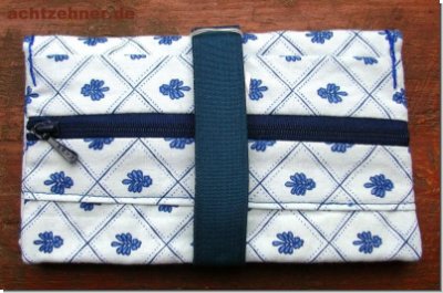 Blaue Tabaktasche fr Zigarettendreher 15 x 9 cm