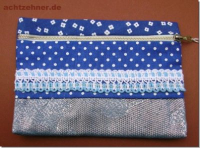 Utensilientschchen blau/ glnzend 10 x 14 cm