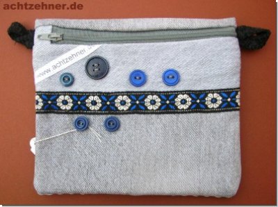 Utensilientschchen Denim hellgrau 16 x 14 cm