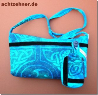 Kleine Tasche trkis Bali + Utensilientasche 13 x 26 cm