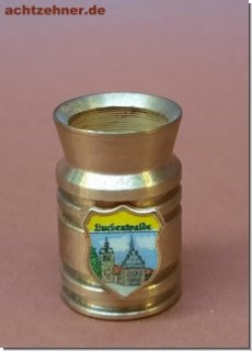 Messing Souvenir Luckenwalde Mini Vase 3,2 cm