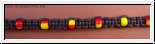 Fußband Makramee mit gelb/ roten, africanischen Perlen zum binden 24 cm