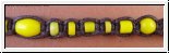 Fußband Makramee mit gelben, africanischen Perlen zum binden 23,5 cm