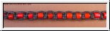 Fußband Makramee mit roten, africanischen Perlen zum binden 24 cm