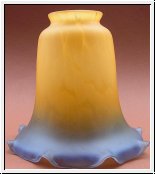 Lampenschirm aus Glas in curry/ blaugrau 13 cm