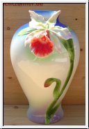 Cattleya Flower Design, Vase von Franz Porzellan 31 cm