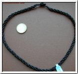 Gekordelte Perlenkette für Anhänger in schwarz 48 cm