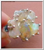 Silberner Ring mit Edelopal 17,5 mm