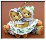 Our First Christmas, Weihnachtsanhnger Cherished Teddies 5 x 7 cm