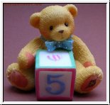 Number 5 Block Mini Figur Cherished Teddies 4 cm