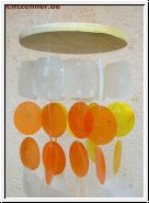 Windspiel Capiz Gelb/ Orange/ Weiß 65 x 14 cm