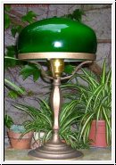 Tischlampe Messing Antik Glas grün 39 cm