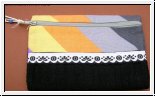 Utensilientäschchen orange/ schwarz/ gelb/ grau 11 x 17 cm