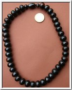 schwarze Perlenkette aus Horn, 50 cm