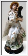 Lucia mit Hund, Giuseppe Armani Figur, 31 cm